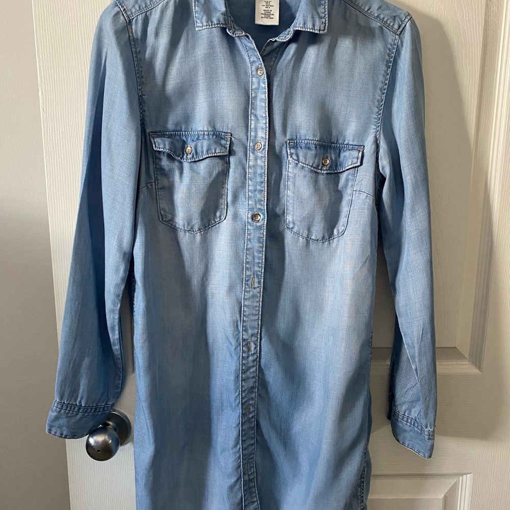 Light Blue Denim Shirt Dress